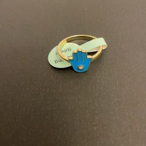 - New 14kt gold plated sterling silver enamel gansa ring.